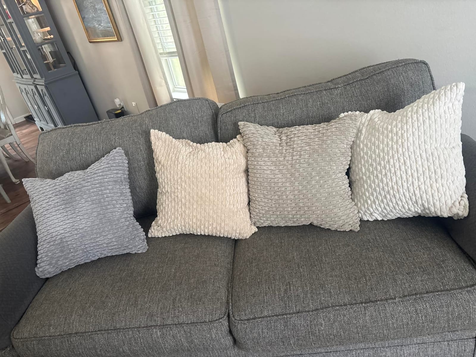 Set of 4 Neutral Decorative Throw Pillow Covers 18x18 Inch Corduroy Pillow Covers customer photo 1