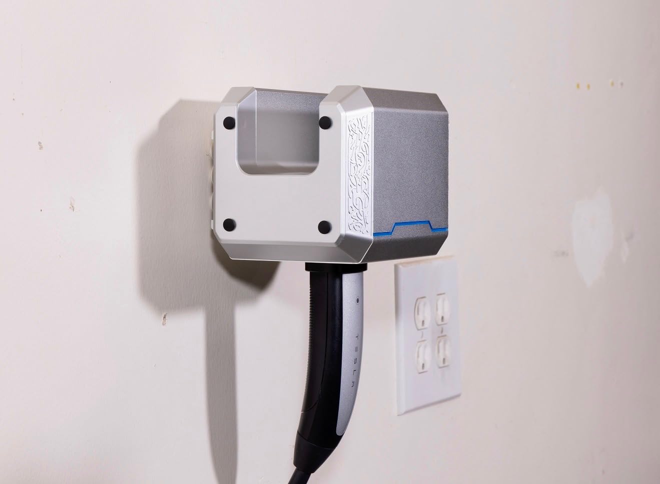 Thor's Hammer Tesla EV Mobile Charging Cable Organizer | Made Of Aluminum | Cable Wall Mount Holder | Fits all Tesla Model S | 3 | X | Y and All EVs customer photo 1