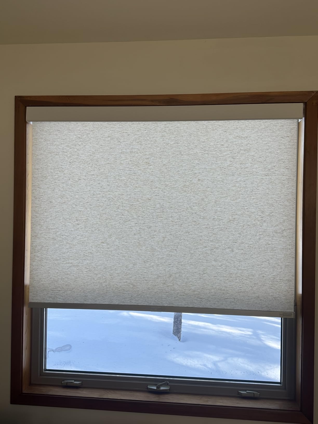 Persilux Free-Stop Cordless Window Blinds Light Filtering Roller Shades for Windows (Cream 34