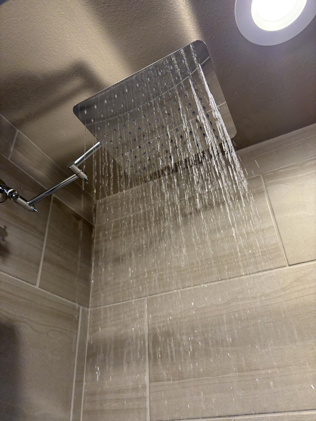 Hibbent All Metal 10'' Rain Shower Head with 16'' Extension Arm, Chrome | High Pressure Rainfall Showerhead with Solid Brass Adjustable Extension Arm, Fixed Showerheads customer photo 2
