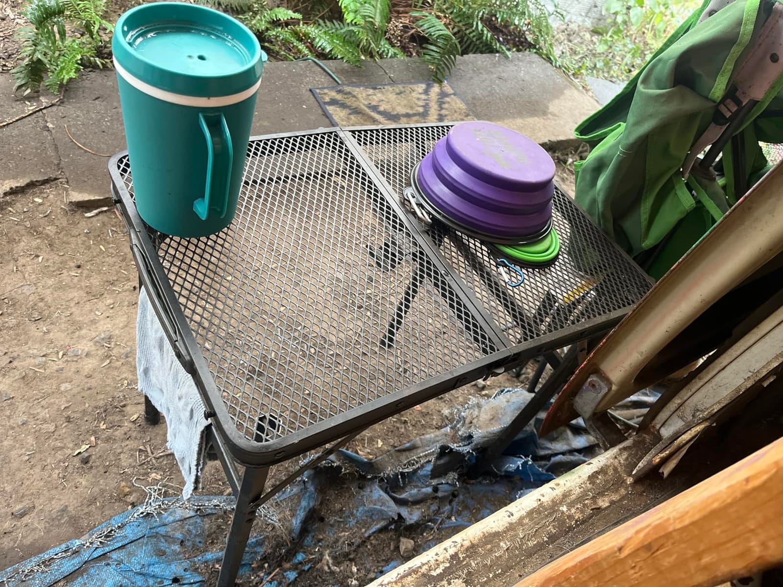 GREGIN Folding Camping Grill Table, Outdoor Metal Table. Foldable, Portable | Small & Lightweight, Height Adjustable Camp Table with Mesh Desktop for Grilling, Cooking, BBQ, Griddle, Patio, Picnic-2 ft customer photo 2