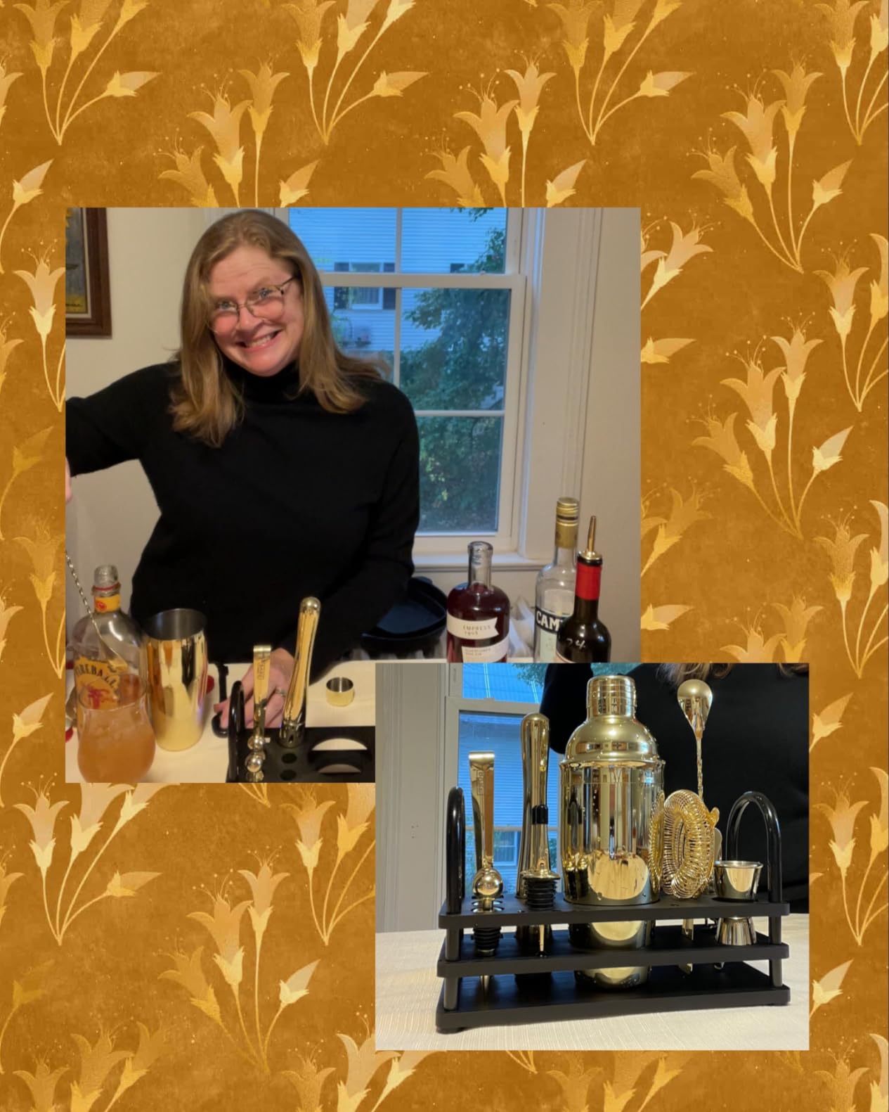 BARE BARREL Mixology Bartender Kit Bar Set | 14-Piece Cocktail Shaker Set | Martini Barware Mixing Tools for Home Bartending | 35 Recipe Cards | Gift Set (24oz Cobbler Shaker, Silver/Black) customer photo 2