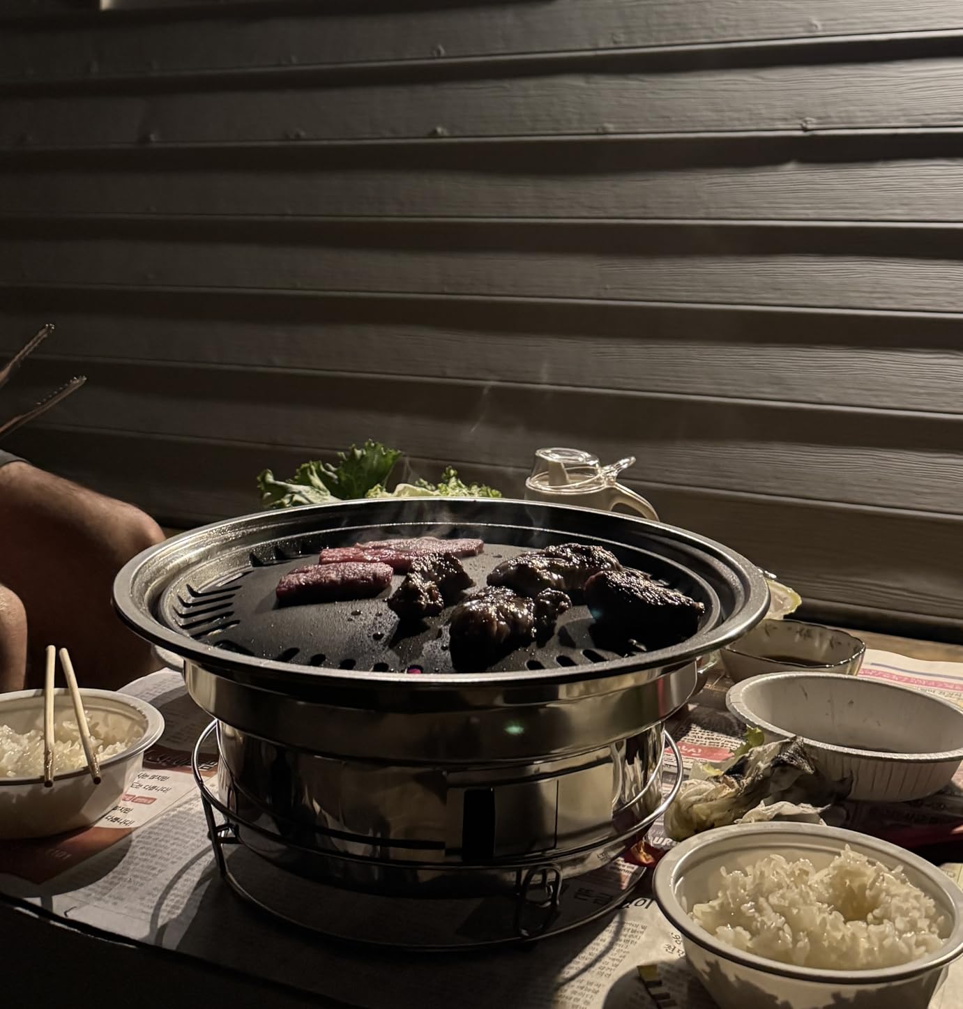 Korean BBQ Grill Charcoal, Small Charcoal Grill 13.7 Inches Portable Grill Stainless Steel Barbecue Grill Tabletop kbbq grill Outdoor Indoor Camping customer photo 2