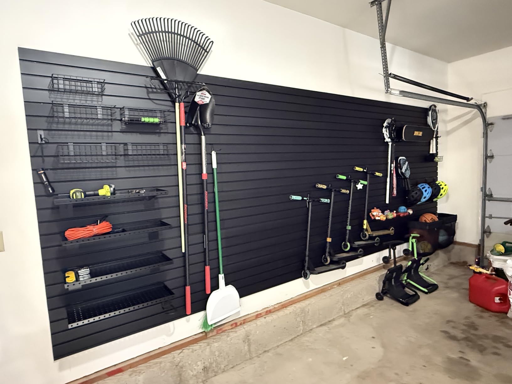 NeatiEase Slatwall Panel Wall Storage Systems, 4 x 8ft Slat Wall Paneling Garage Wall Organizer, Heavy Duty Wall Mounted PVC Wall Rack (White) customer photo 1