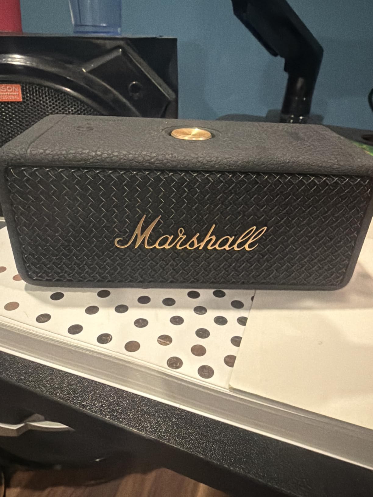 Marshall Emberton II Portable Bluetooth Speaker - Rugged Waterproof/Dust-Proof Design | Loud Stereo Sound, Deep Bass | Compact and Wireless for Travel and Outdoors - Black and Steel customer photo 2