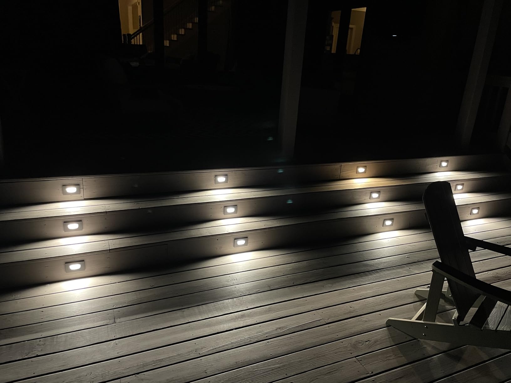 kadision 120V Dimmable LED Step Lights, 3000K/4000K/5000K, 12-Pack | Line Voltage 3.5W 175lm Landscape Lighting for Stairway Pathway Patio, Indoor Outdoor Wet Location, Aluminum ORB Finish customer photo 1