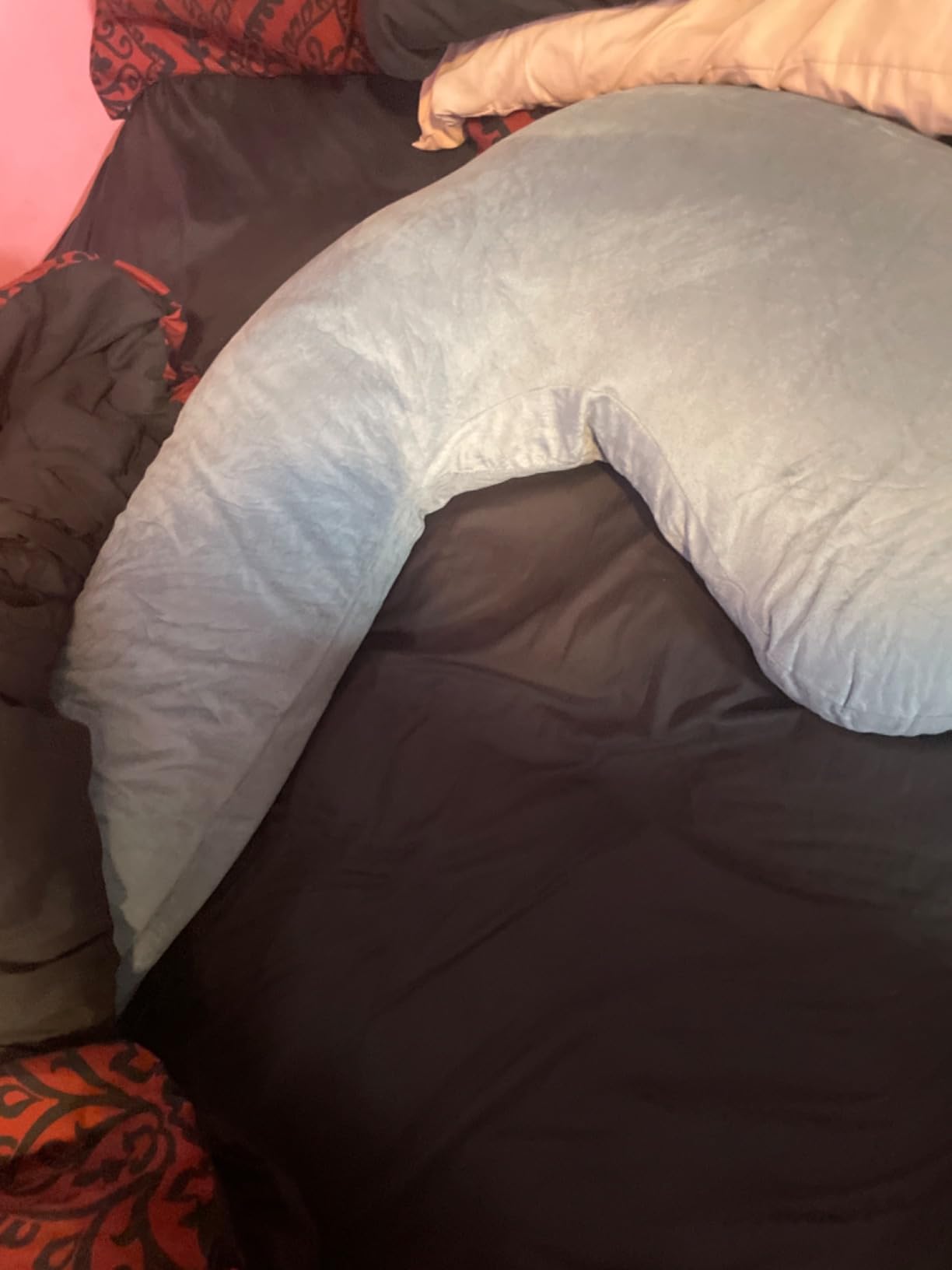 Chilling Home Pregnancy Pillows - U Shaped Maternity Pillow for Pregnant Women with Velvet Removable Cover - 55 inch Pregnancy Pillows for Sleeping - Body Pillows for Adults Full Support - Grey customer photo 2