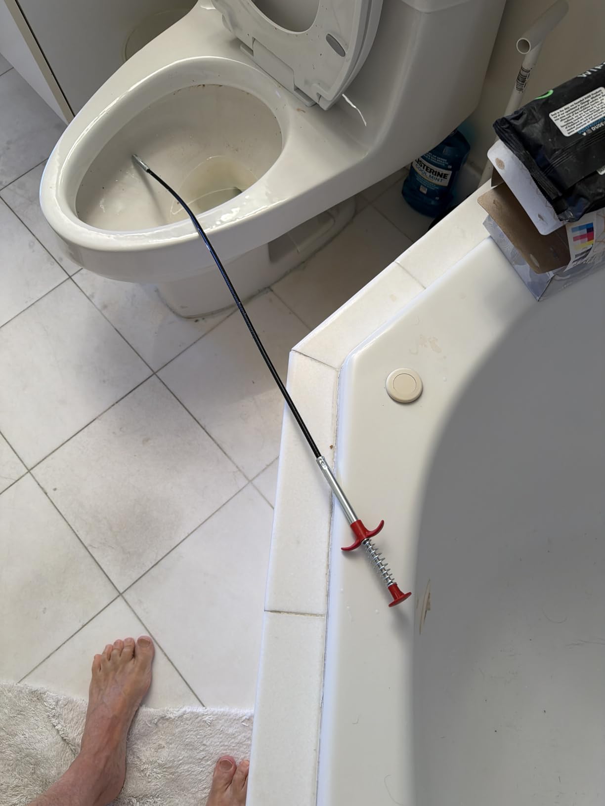 Meisterfaktur Toilet Snake [6 Feet] - Toilet Auger for Heavy Toilet Blockages - No Damage Thanks to Silicone Protection - The Closet Auger for Real DIYs customer photo 1