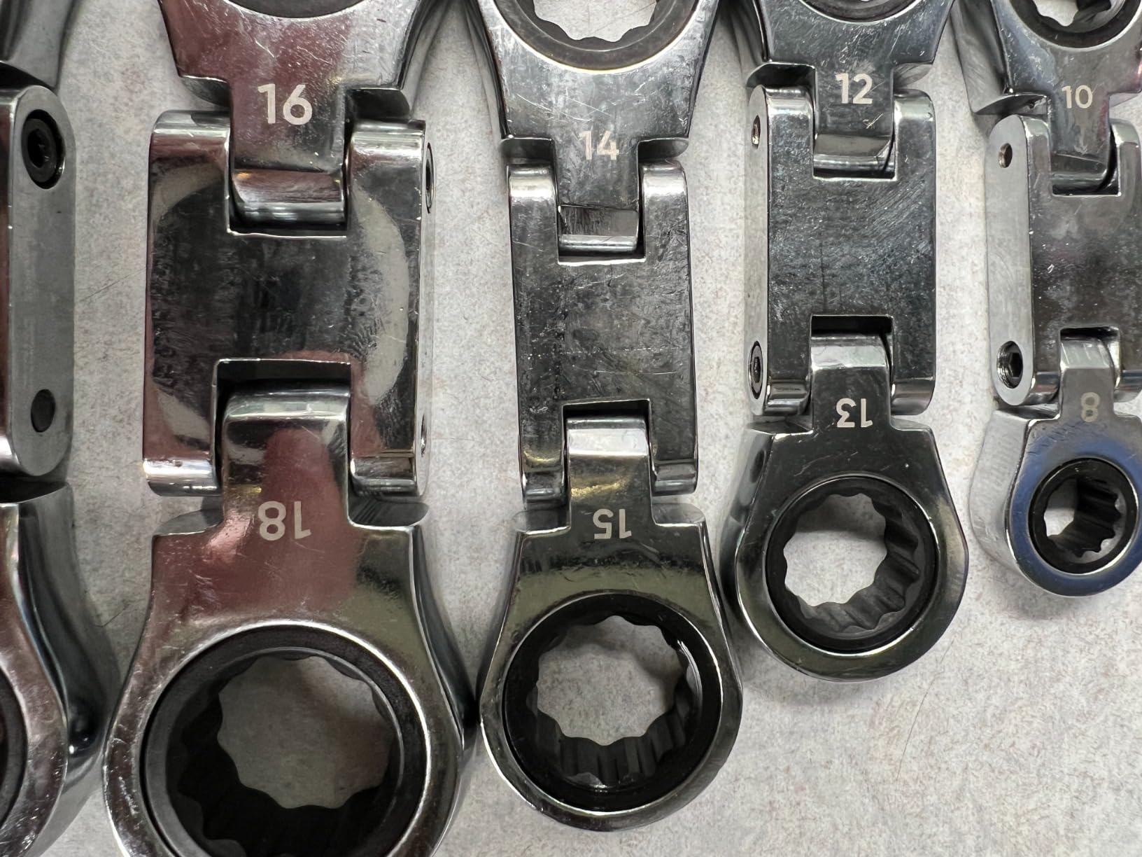 Stubby Wrenches Set, 72-Tooth Flex Head Ratcheting Wrench Set, Compact Double Box End Ratchet Wrench Metric 8-19mm 5 Pieces for Tight Spaces customer photo 1