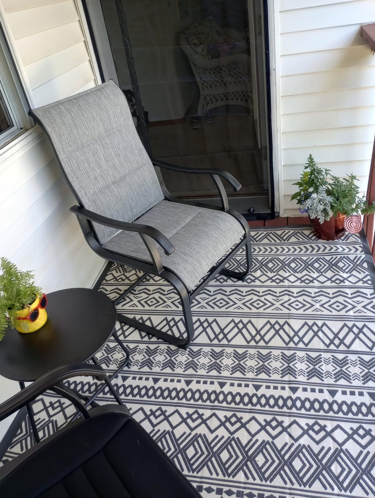 Outdoor Rug Carpet 8x10 ft, Flatweave Textured Outdoor Patio Rug Non Slip Indoor Outdoor Rugs with Rubber Particles Backing Boho Outdoor Area Rug for Patio Deck Front Porch Backyard Balcony customer photo 1