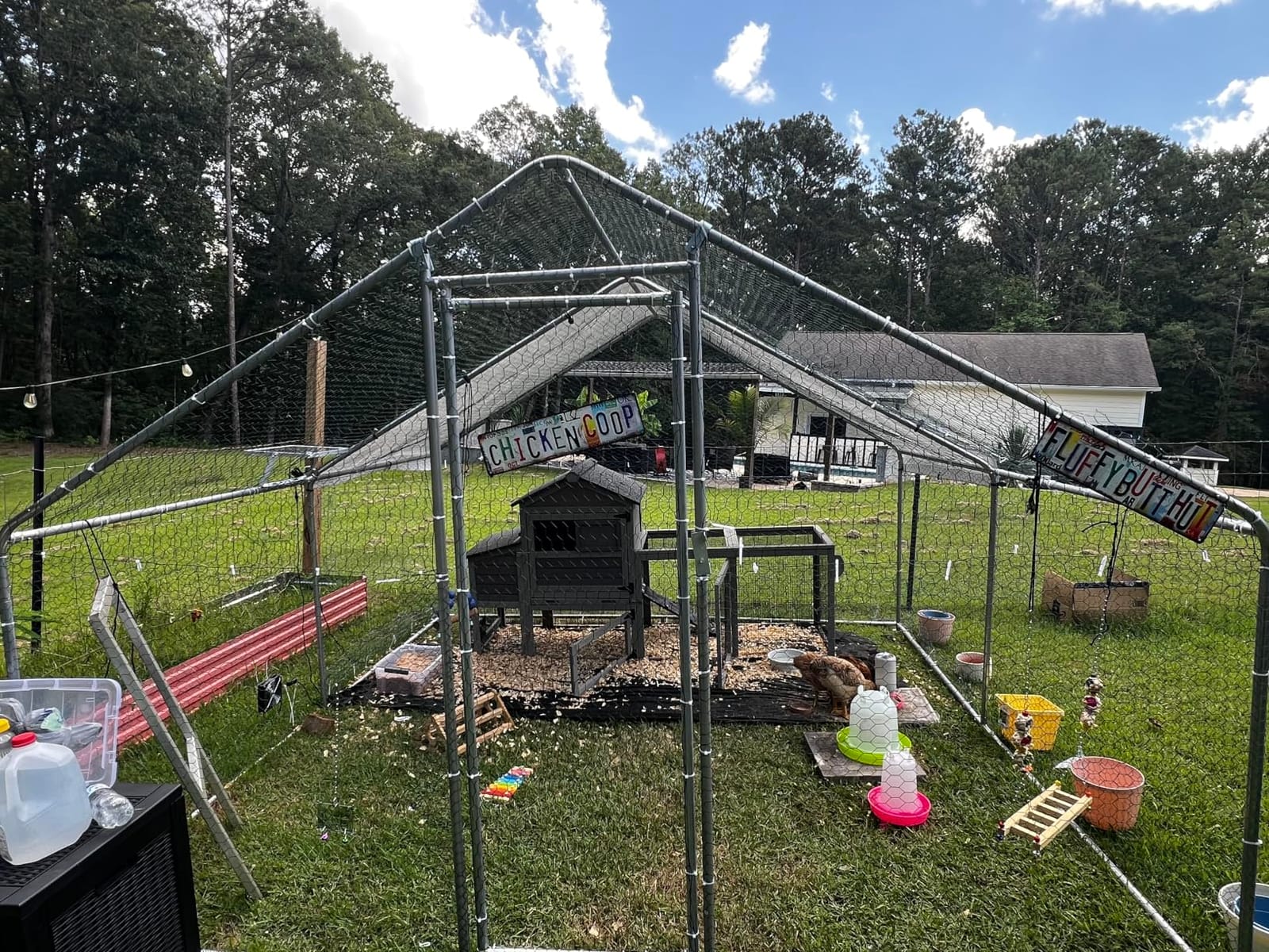 Outvita Chicken Coop, 13x10 FT Large Metal Chicken House, Poultry Habitat Cage with Waterproof Cover, Walk-in Chicken Run Pen for Small Animals, Yard, Farm, Patio customer photo 1