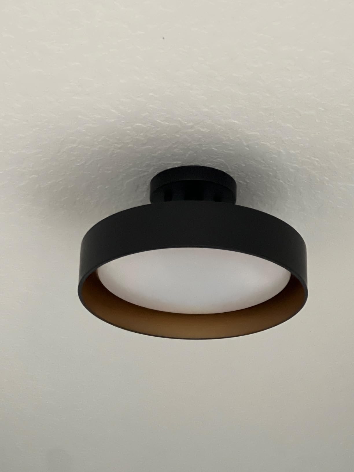SunRider Semi Flush Mount LED Ceiling Light 5000K, 12 Inch 25W Dimmable | Daylight White, 2000LM, Gold Inside, Round LED Ceiling Light Fixture for Bedroom, Foyer, Hallway, Entryway, Living Room customer photo 2