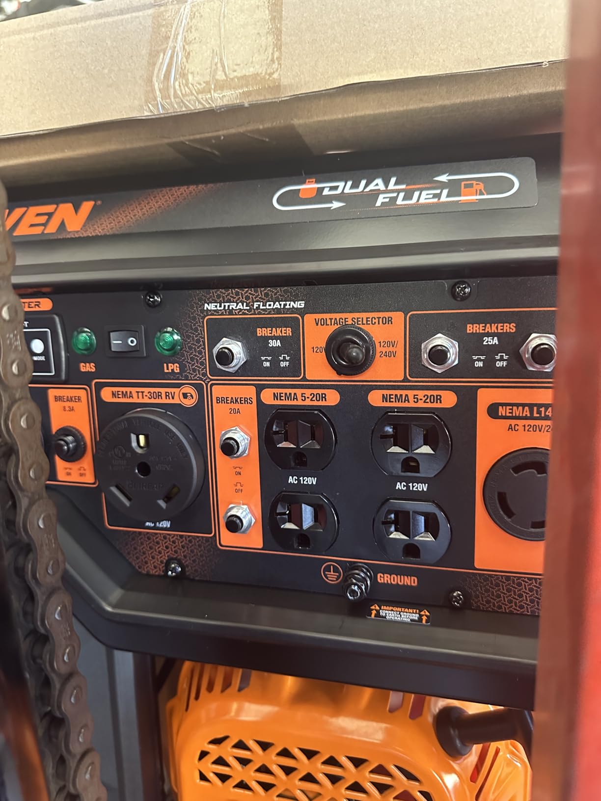 WEN 8000-Watt 120V/240V Dual Fuel Portable Generator, Electric Start, 340cc, Transfer-Switch and RV-Ready with CO Watchdog (DF8000X) customer photo 2