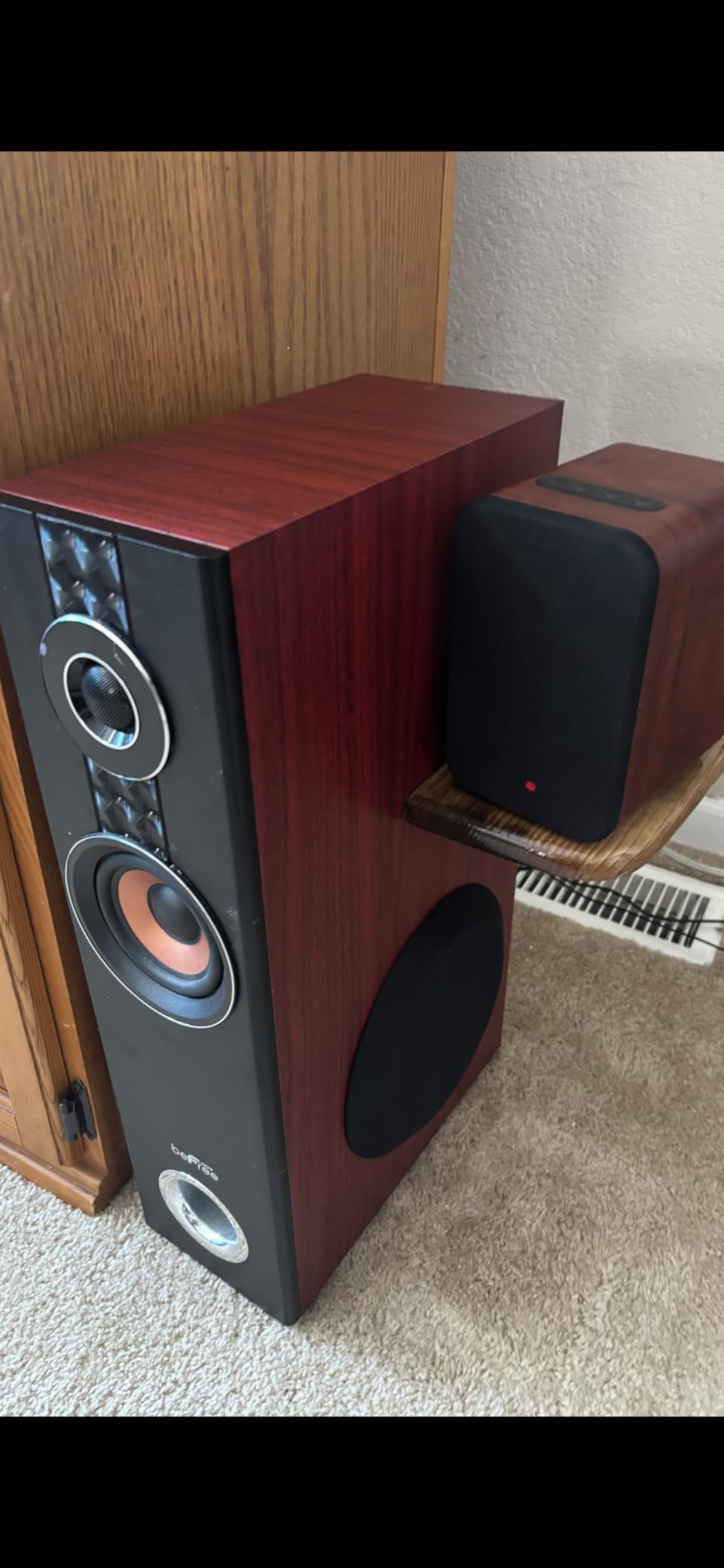 RIOWOIS Powered Bookshelf Speakers, Desktop Speakers for Record Player customer photo 1