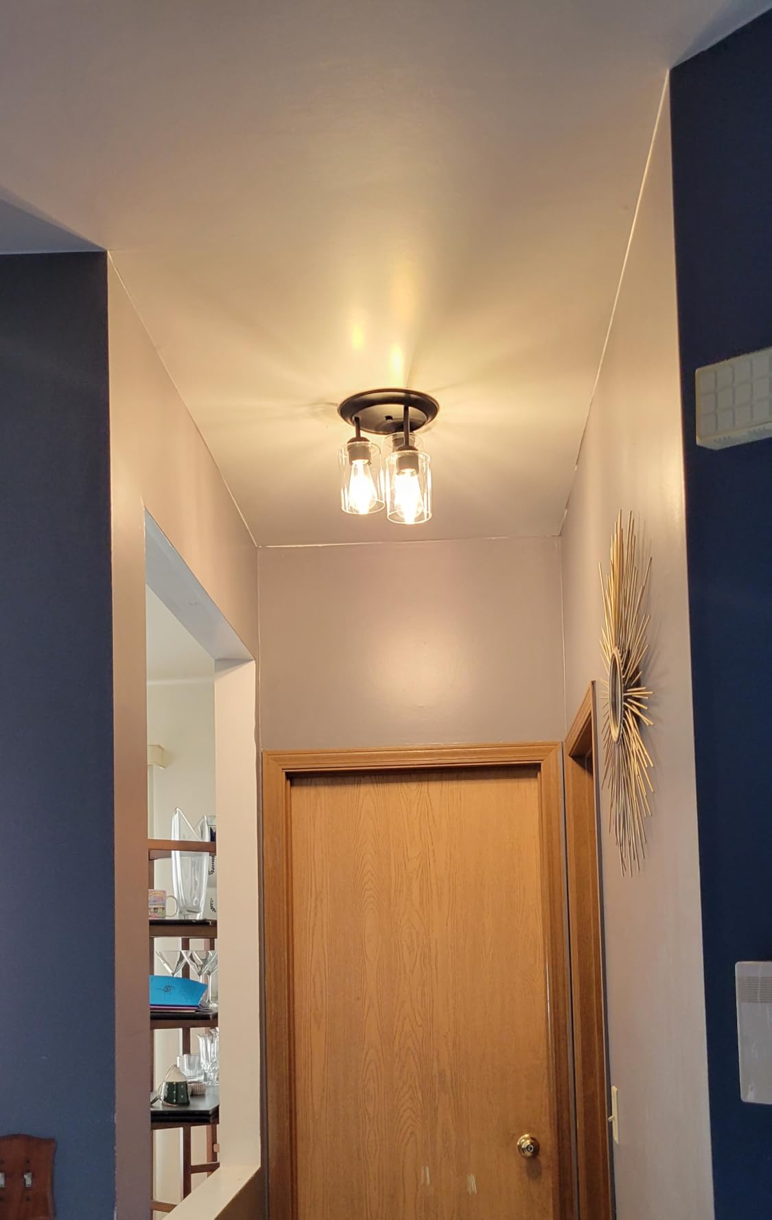Kalium 3-Lights Semi Flush Mount Ceiling Light Fixture Black for Kitchen customer photo 2