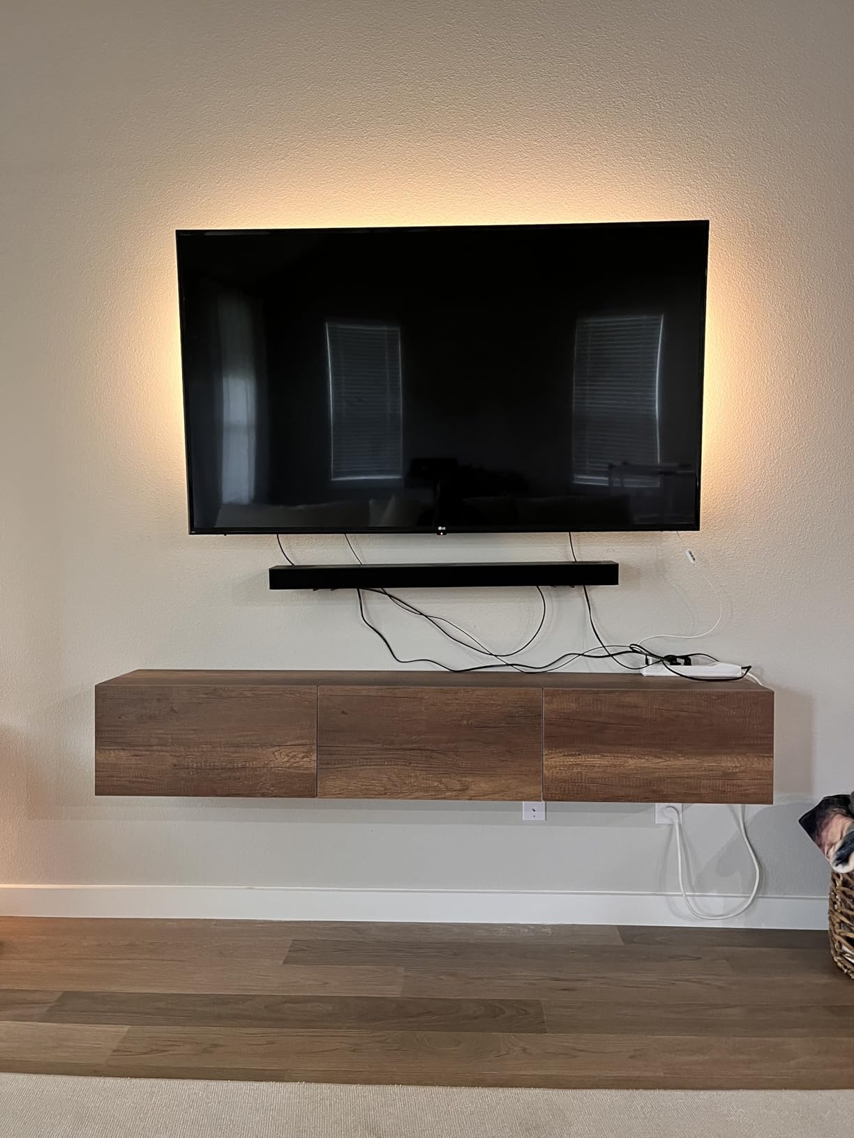 Modern Floating TV Stand for Up to 80