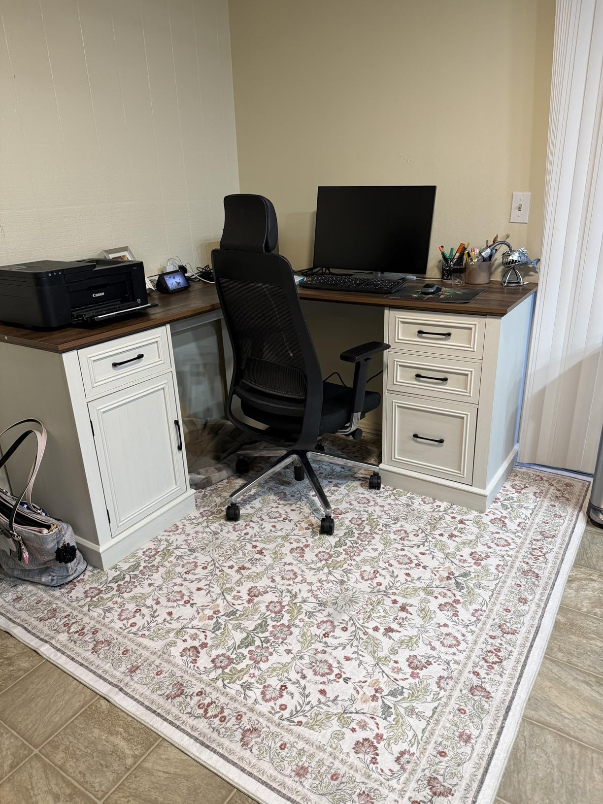 Living Room Area Rugs 10x14: Extra Large Carpet Soft Distressed Oriental | Medallion Area Rug With Non-Slip Backing for Living Room Bedroom - Thin Low Pile Stain Resistant Indoor Rug for - 10x14 Ivory customer photo 2