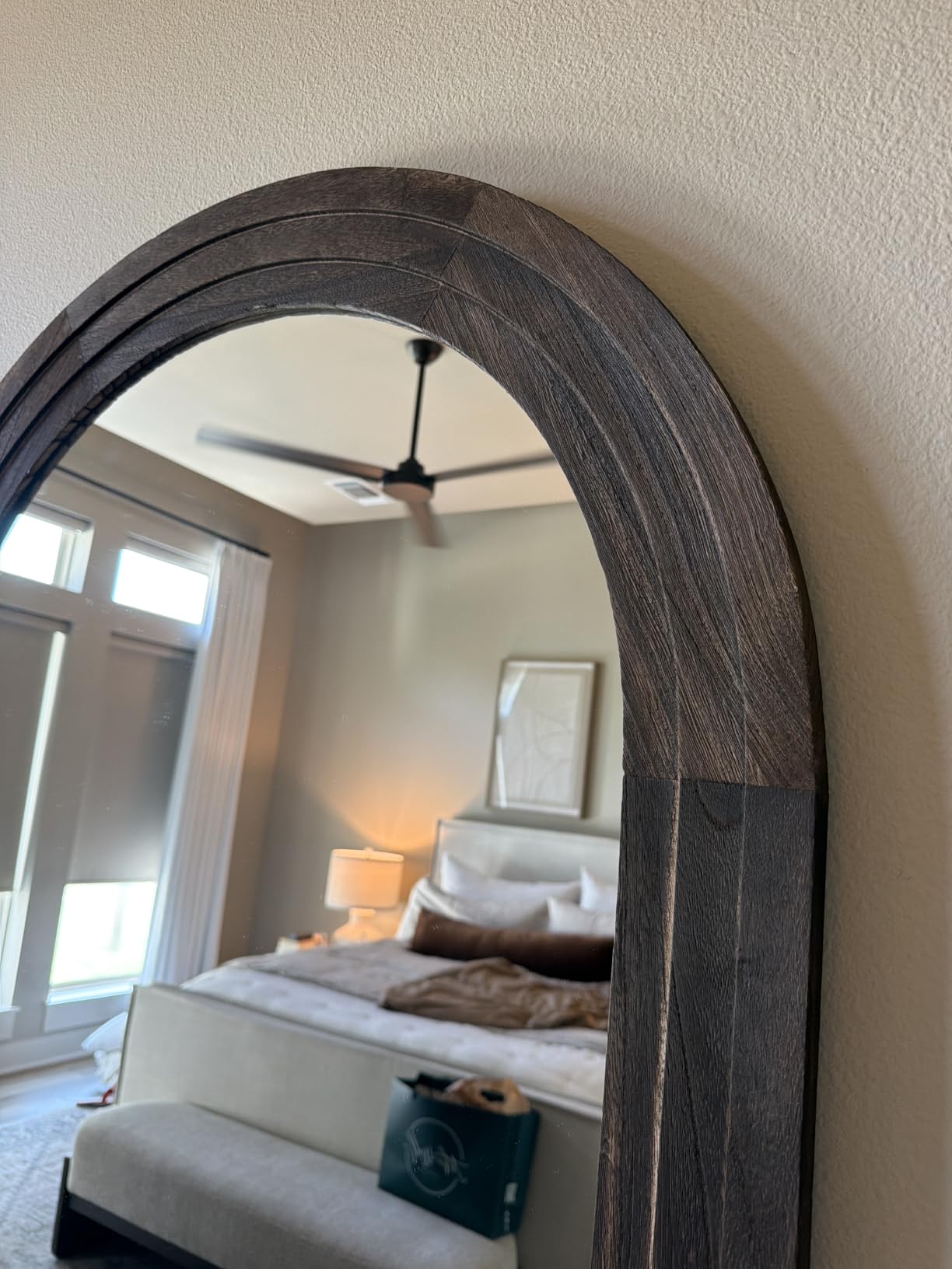 ZHUNFA Arched Full Length Mirror with Solid Wood Frame customer photo 1