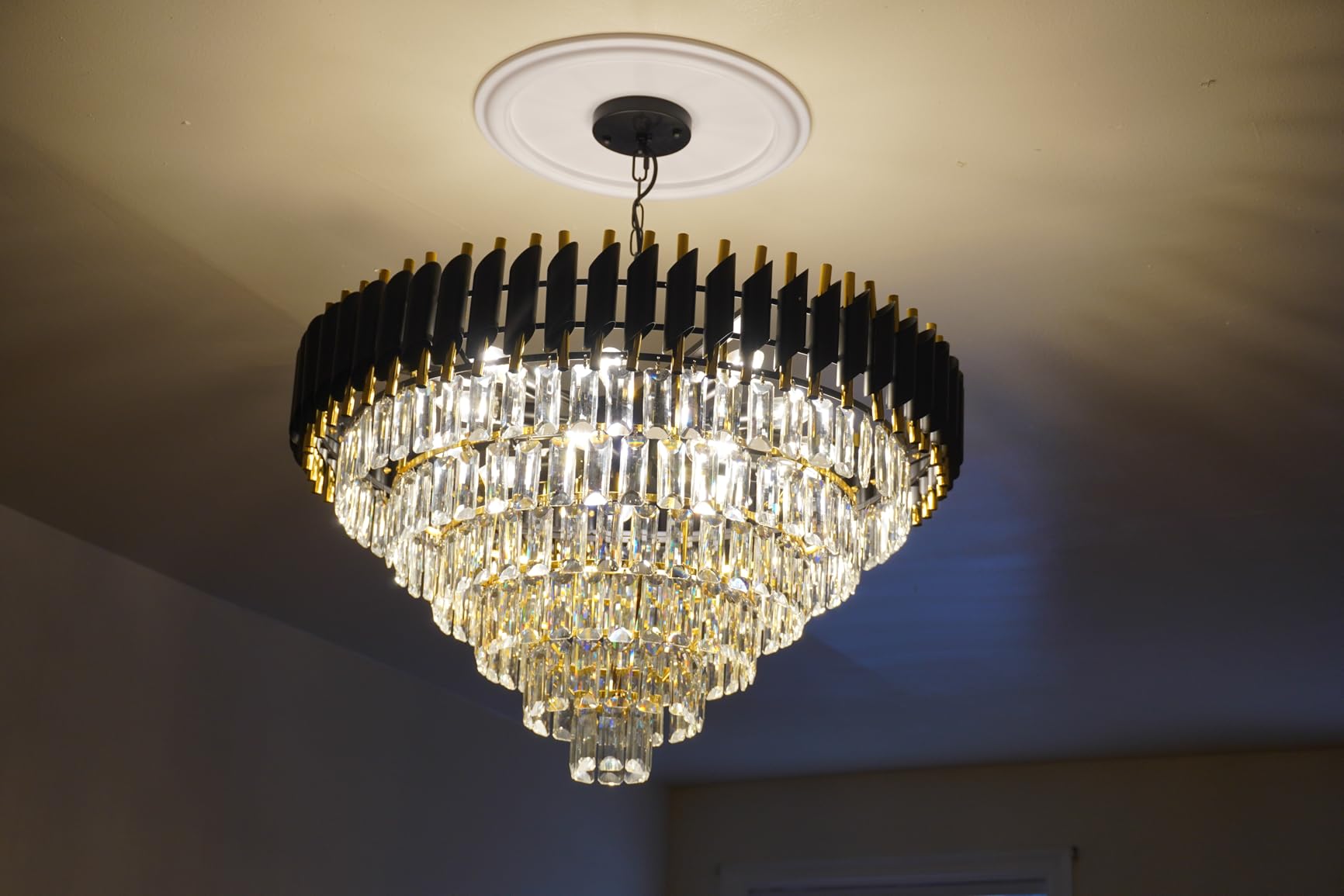 10-Light Large Crystal Chandelier 24