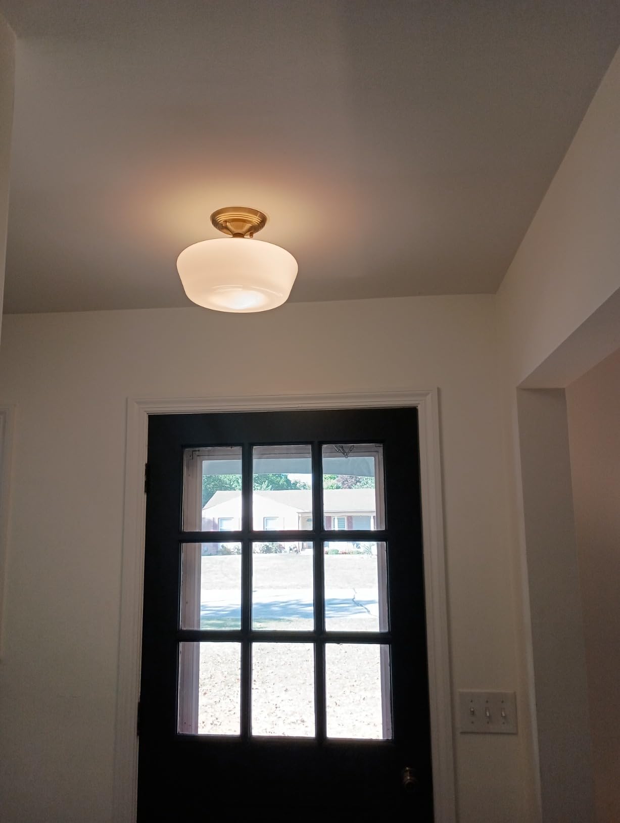 Schoolhouse Style Semi Flush Mount Ceiling Light Fixture, 12