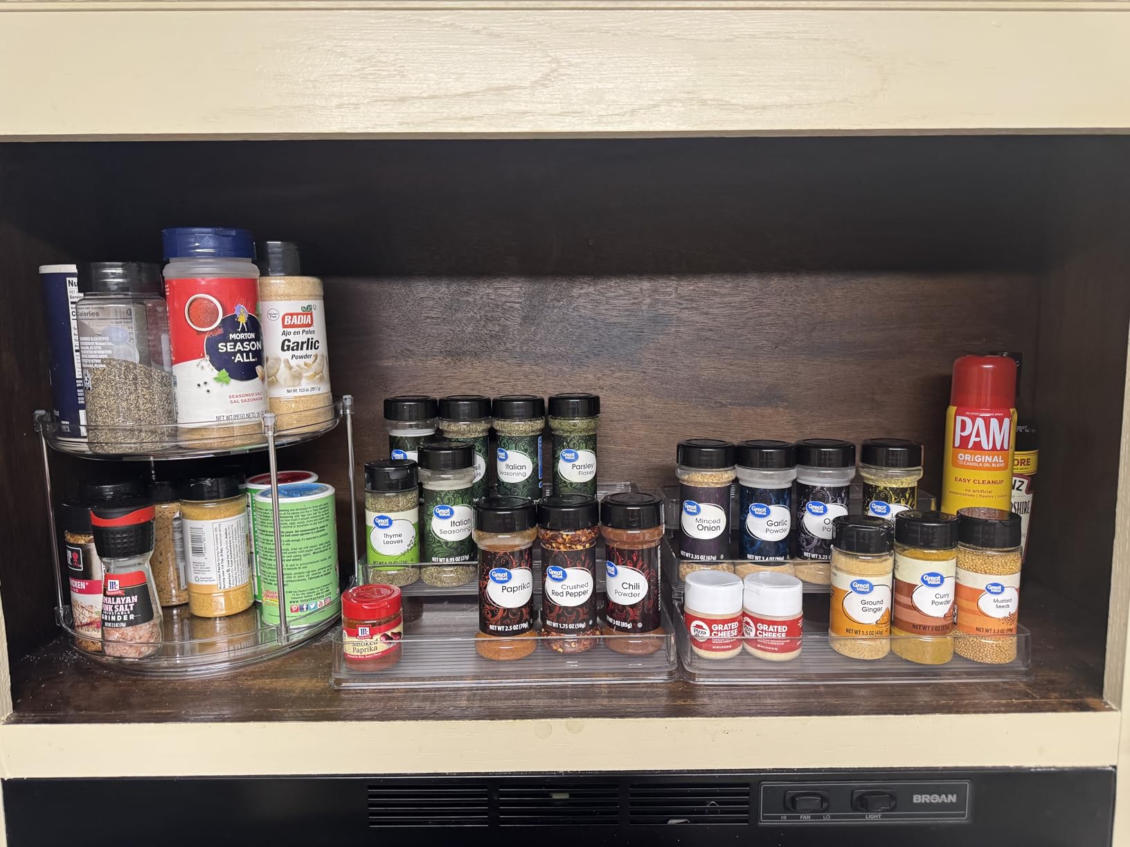 Oizeir Clear Acrylic 3-Tier Spice Rack, Cabinet Pantry Organizer | Spice Rack Organizer, Deep Shelf, for Countertop, Seasoning Condiment Storage customer photo 1