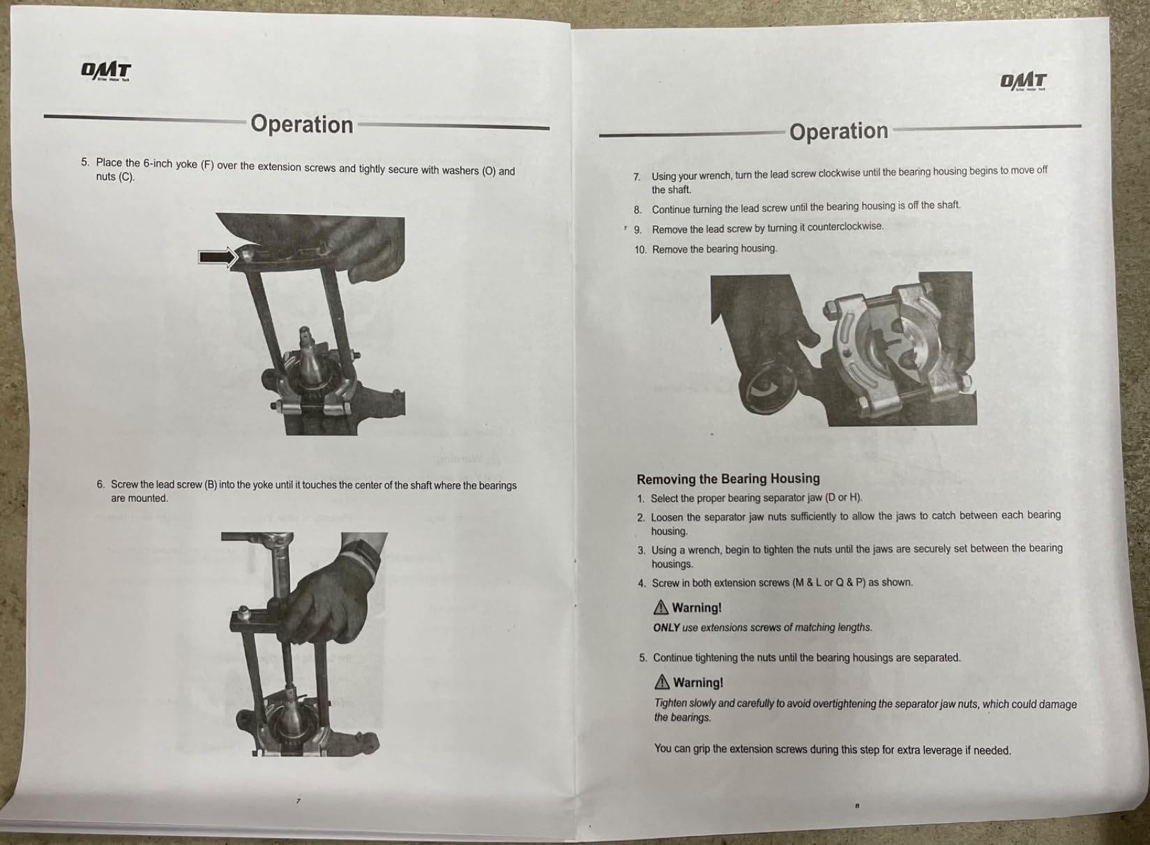 OMT Bushing Driver Tool & Bearing Press Kit, 5-Ton Bearing Puller Tool Set | Complete Bushing & Bearing Service Kit, 5 Ton Capacity Bearing Separator with 2
