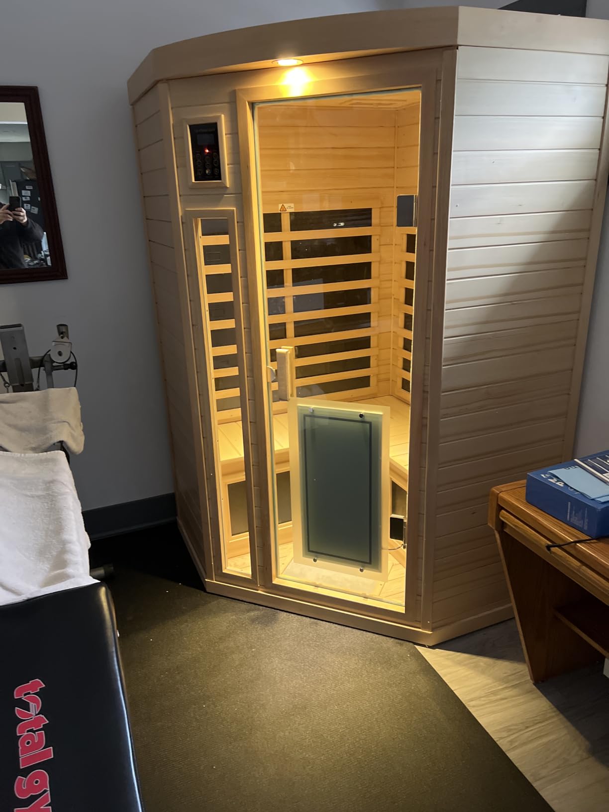 Full Spectrum Sauna, Outdoor Sauna 3 Person Infrared Sauna, Infrared Saunas for Home, 1950W 20A Low EMF Far Infrared Sauna Old Fir Wooden Sauna with Red Light Therapy, Reclining Seats customer photo 2