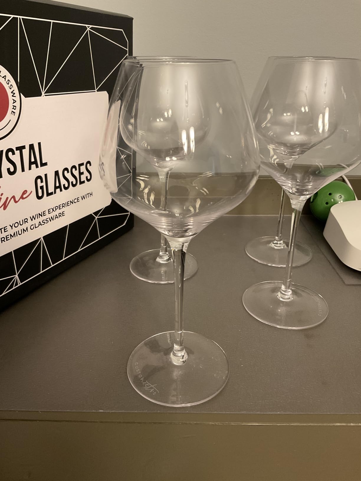 Gusto Nostro Crystal Wine Glasses Set of 4, 22 Oz Long Stem Modern Wine Glasses for White and Red Wine, Dishwasher Safe, Fancy, Elegant, Large and Tall Wine Glass for Wedding Christmas Anniversary customer photo 1