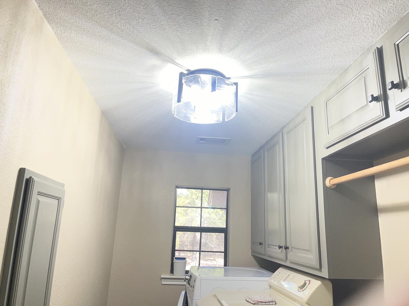 Black Semi Flush Mount Ceiling Light Fixture, 3-Light Modern Hallway Light Fixtures Ceiling Mount, Foyer Kitchen Lighting Fixtures Ceiling Lights for Bedroom, Bathroom, Laundry Room, Entryway, Hallway customer photo 1