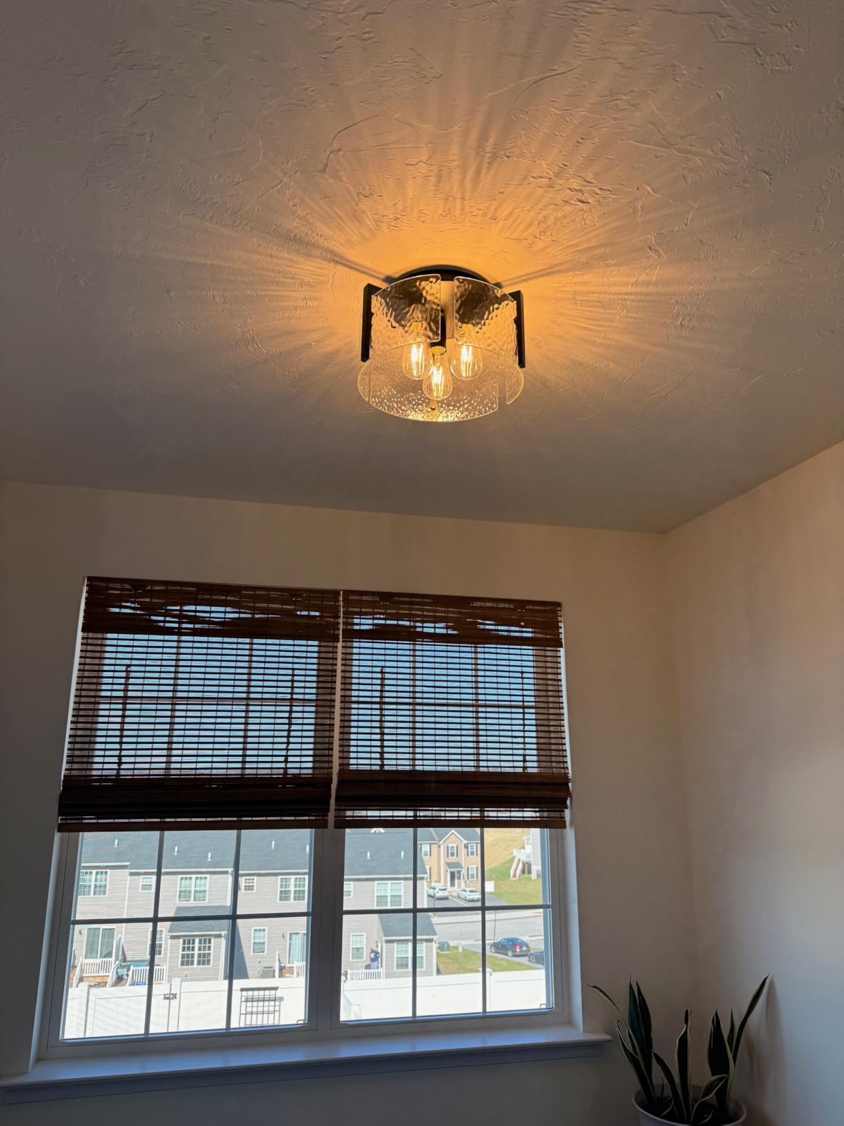 Black Semi Flush Mount Ceiling Light Fixture, 3-Light Modern Hallway Light Fixtures Ceiling Mount, Foyer Kitchen Lighting Fixtures Ceiling Lights for Bedroom, Bathroom, Laundry Room, Entryway, Hallway customer photo 2