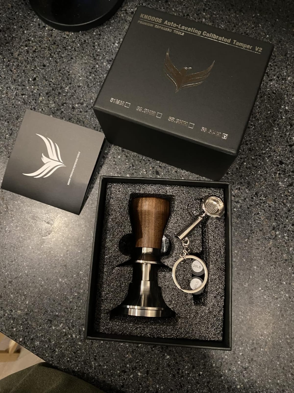 Calibrated Espresso Tamper 58mm Walnut, Auto-Leveling and 30lb Spring Loaded Design Stainless Steel Ripple Base Coffee Tamper with 20lb / 25lb / 30lbs Replacement Springs (58.3mm) customer photo 1