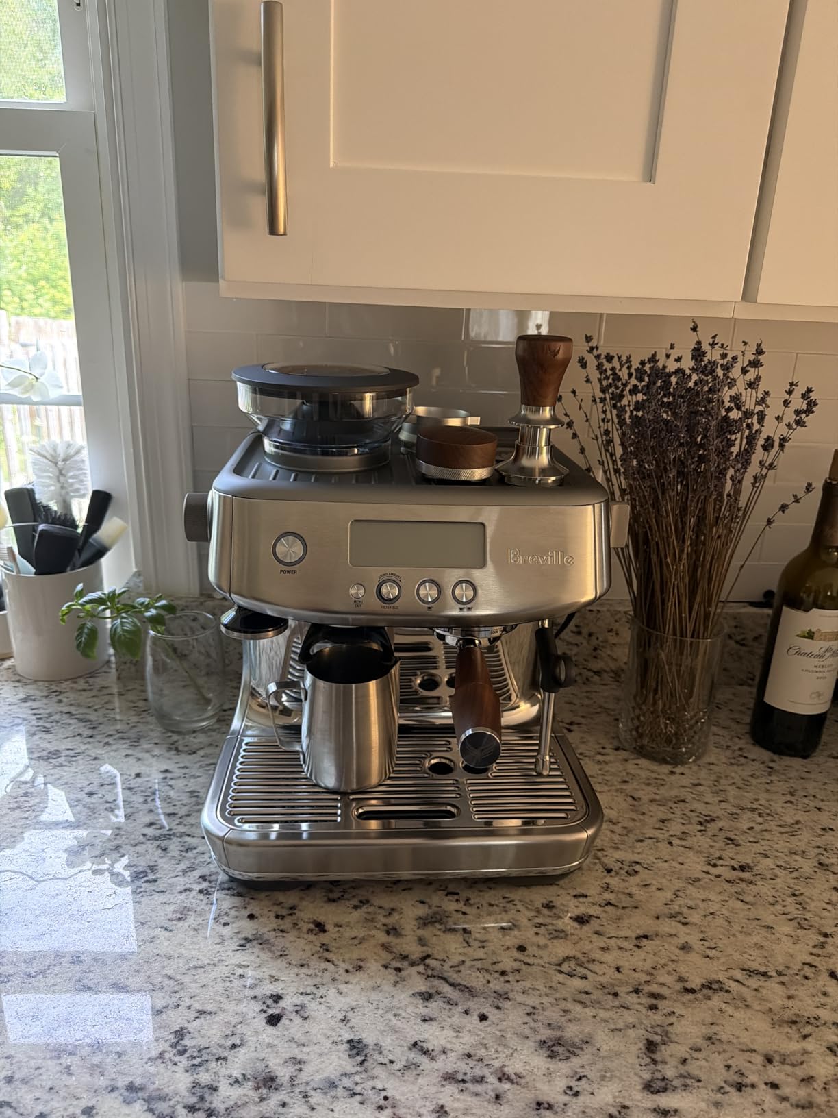 54mm Espresso Tamper For Breville Machines Self Leveling | Walnut Coffee Tamper Tool, Calibrated 30lb Spring Loaded Design With Stainless Steel 53.35mm Ripple Base customer photo 1