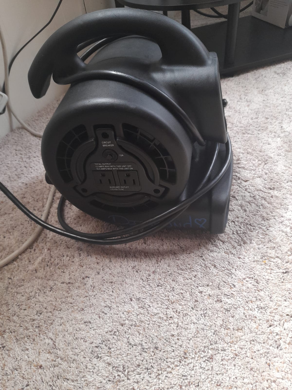 XPOWER P-80 Mini Utility 600 CFM Centrifugal Air Mover, Floor Fan, Blower, Stackable, for Drying, Cooling, Ventilating, Home Use Water Damage Restoration, Workshop, Plumbing customer photo 1