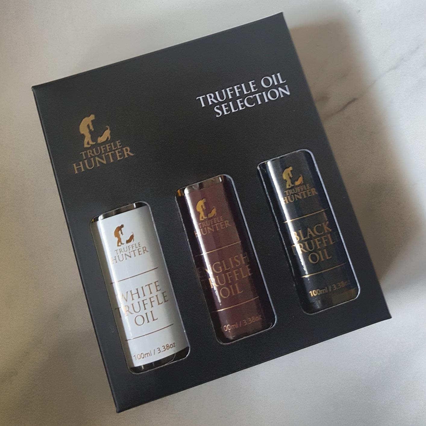 TruffleHunter Truffle Oil Selection Gift Set 3 x 3.8 Fl Oz | English, White & Black Truffle Oils, Extra Virgin Olive Oil, Vegan, Kosher, Halal, Variety Gift Set customer photo 1