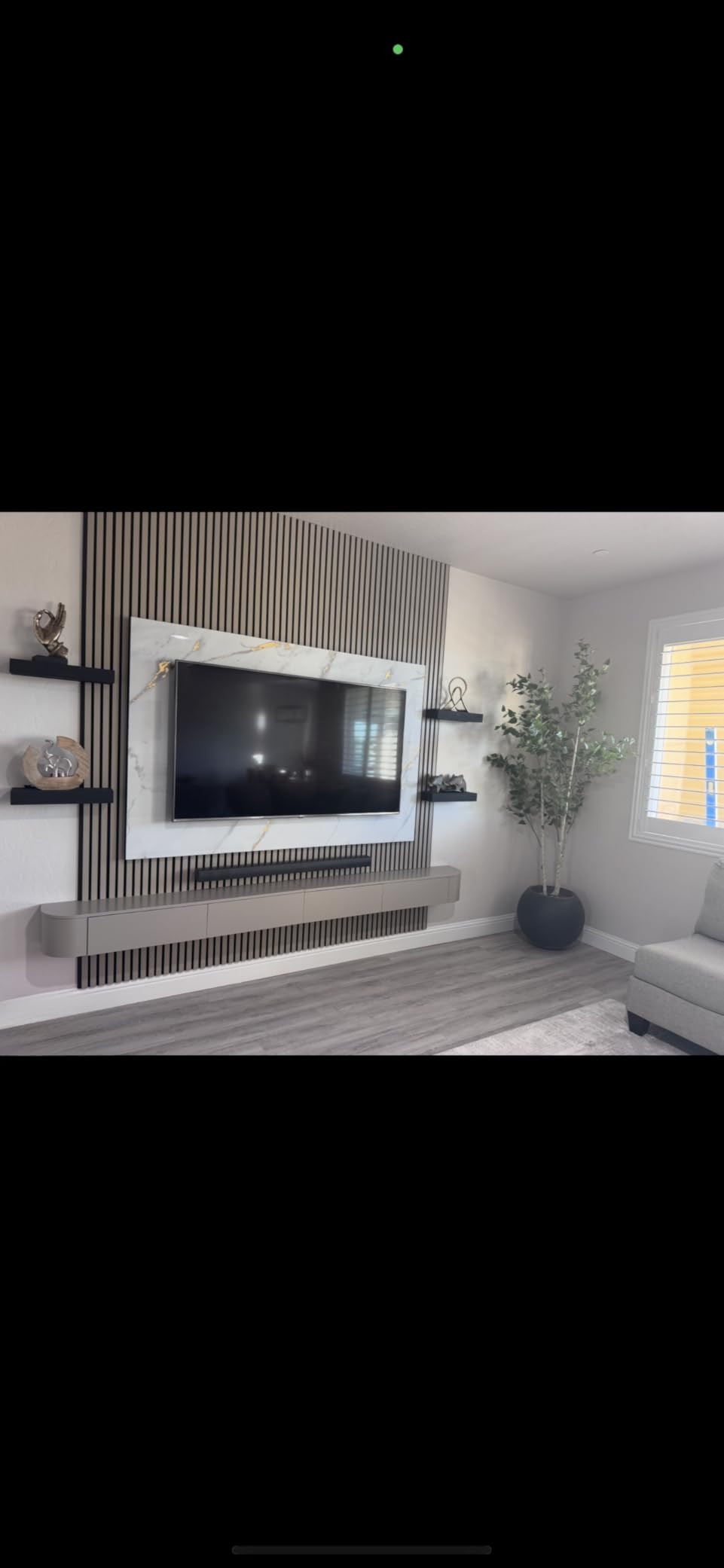 Modern Floating TV Stand | Wall-Mounted Entertainment Media Console | Large Storage TV Bench for Living Room & Office (White, 86.6'') customer photo 2