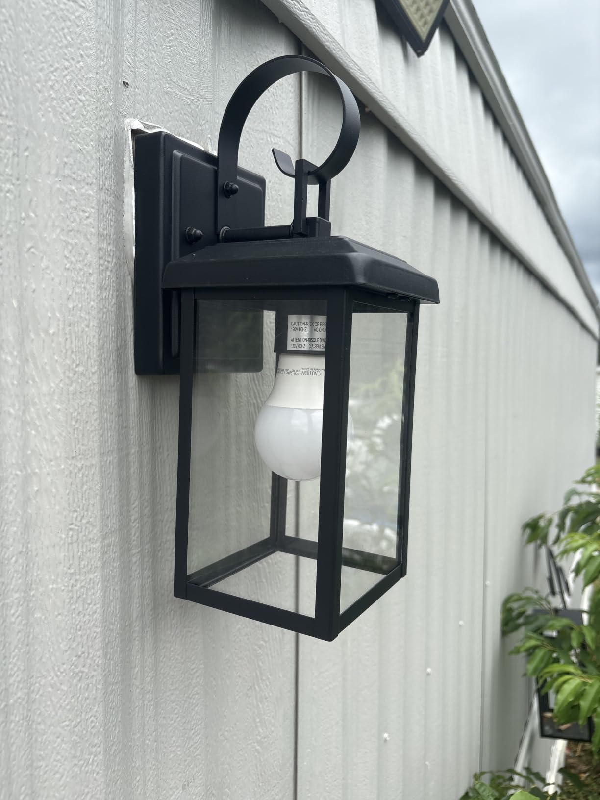BesLowe 2-Pack Outdoor Wall Light Fixtures, Modern Porch Sconces, Black | Waterproof, Rust-Resistant, Durable Metal with Clear Glass, Standard E26 Socket, Easy to Install customer photo 2