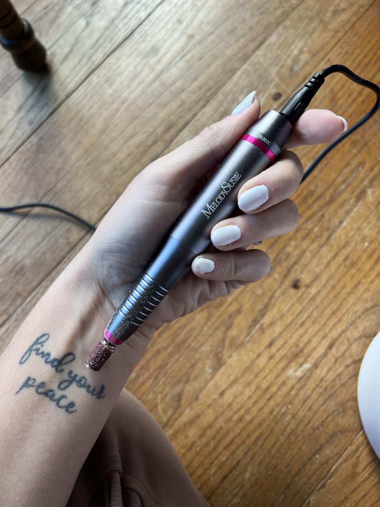 MelodySusie Pen-Shaped Portable Cordless Nail Drill, PC180G 25000RPM Rechargeable Electric File with LED Display for All Nail Care, Manicure Shaping & Acrylic Gel Removal for Nail Artists DIY at Home customer photo 2