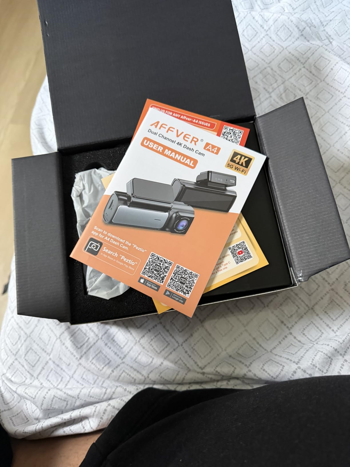 Affver 4K+2.5K Dash Cam Front and Rear, Built-in 5G WiFi 6 GPS Dual Dashcam customer photo 2