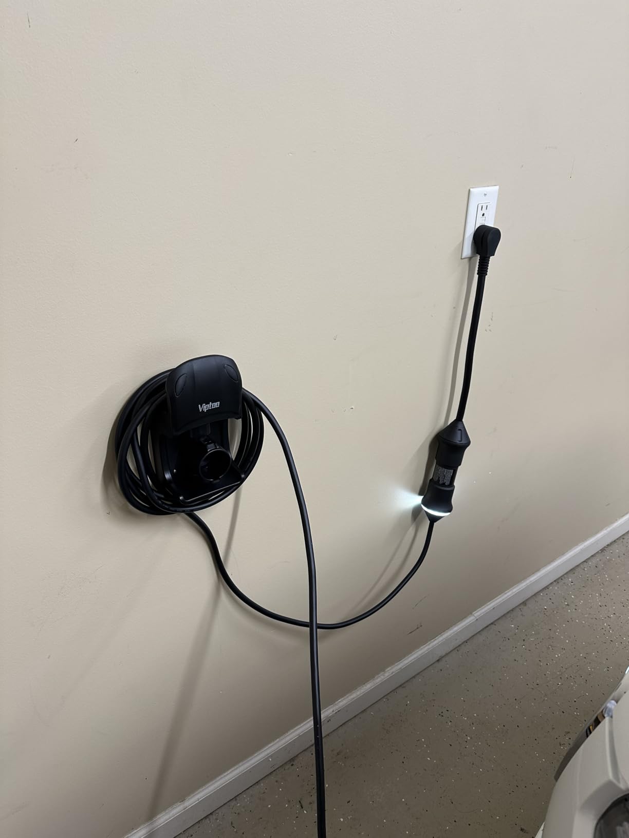 VIPTOO EV Charger Holder Wall Mount for Tesla, 180° Cable Organizer | Fits Tesla Model 3/Y/S/X chargers; five-level 180° rotation and extra mobile connector bracket keep cables neatly stored customer photo 2