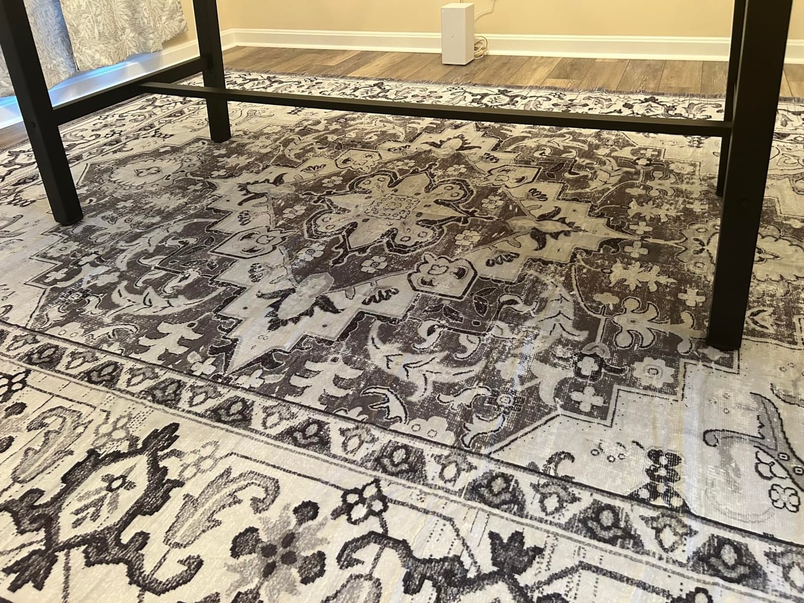 Lessymo 8 x 10 Area Rugs for Living Room, Machine Washable Rug Grey White | Soft Faux Wool; Boho Floral Medallion Vintage Carpets; Low Pile for Bedroom Dining Room; Non-Slip Backing; Kids Pet Friendly customer photo 2