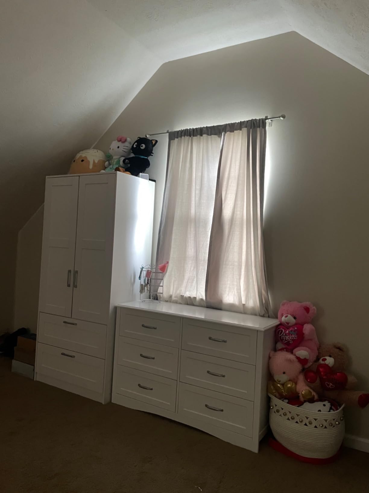 Fenghua Lizhi Wood White Wardrobe Closet with 2 Doors and 2 Drawers，Bedroom Freestanding Armoire Storage Cabinet with Shelves，Wooden Wardrobe Combination for Hanging Clothes (White 2 Drawers) customer photo 2