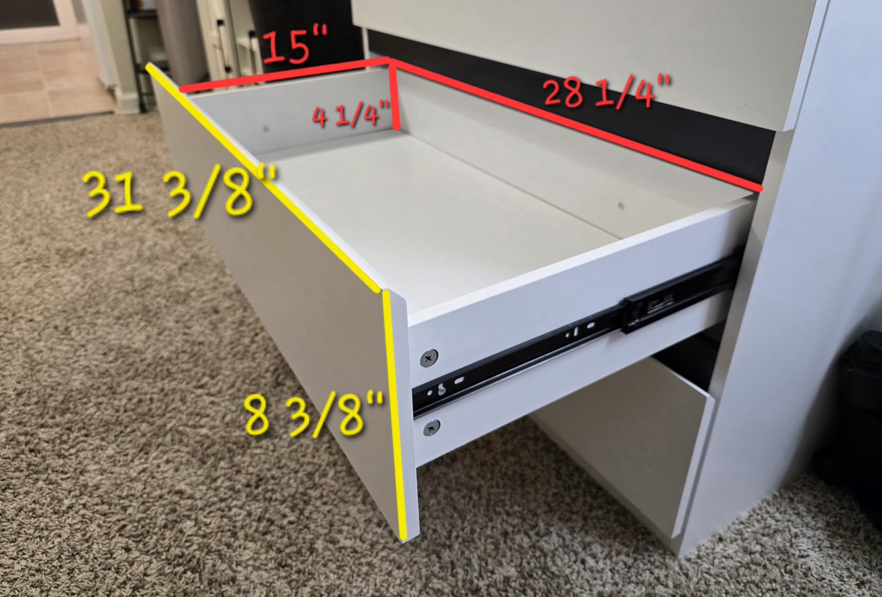 White Armoire Wardrobe Closet with 3 Drawers: 75