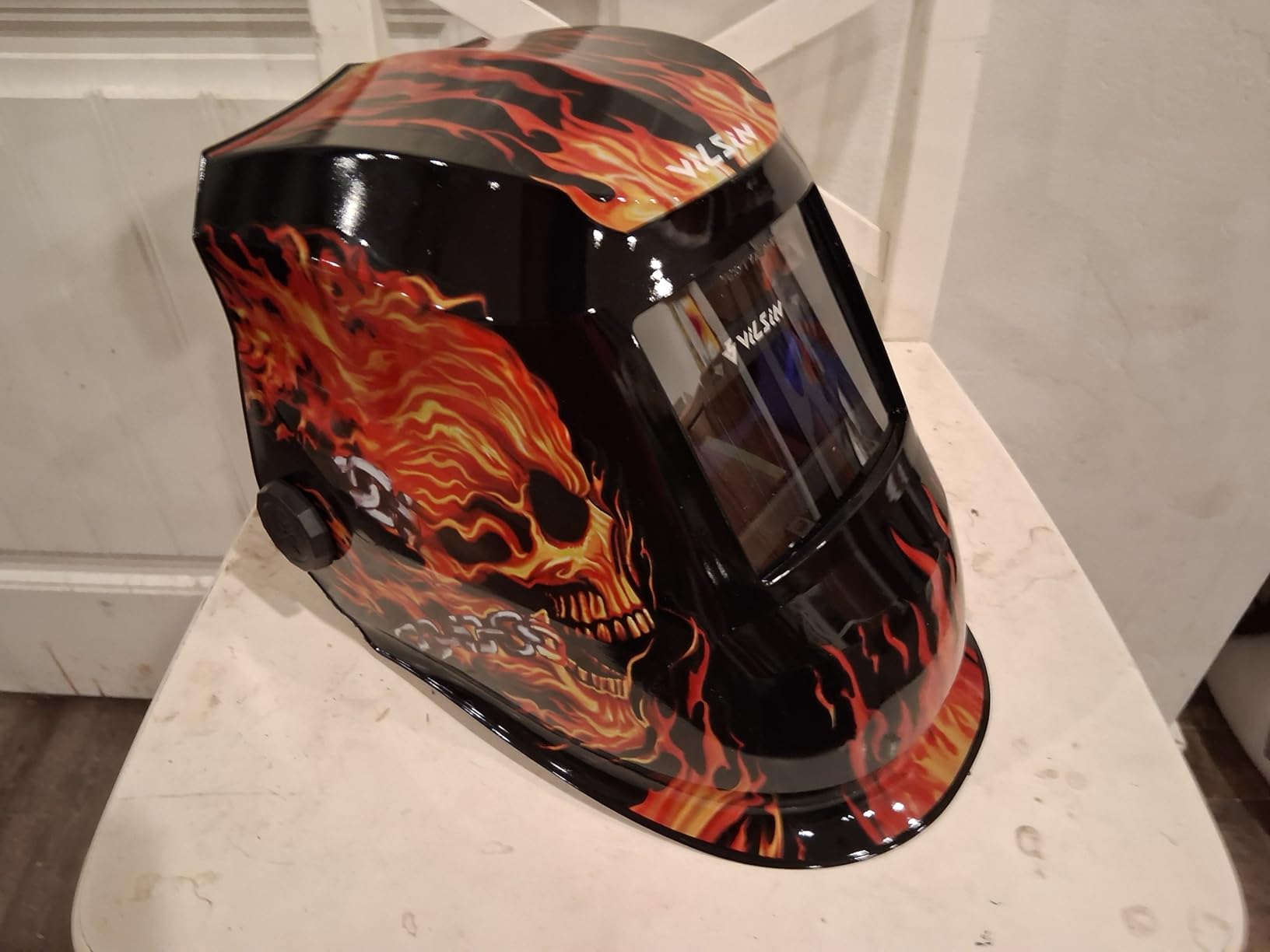 VILSIN Welding Helmet Auto Darkening Solar Powered Welding Hood with 2 Arc Sensor, Wide Shade 3/4-8/9-13 for TIG MIG ARC Weld Grinding Welder Helmet, Black customer photo 1