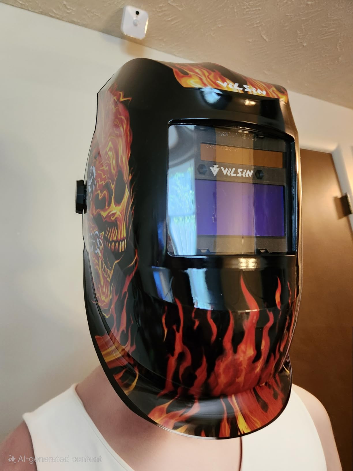 VILSIN Welding Helmet Auto Darkening Solar Powered Welding Hood with 2 Arc Sensor, Wide Shade 3/4-8/9-13 for TIG MIG ARC Weld Grinding Welder Helmet, Black customer photo 2