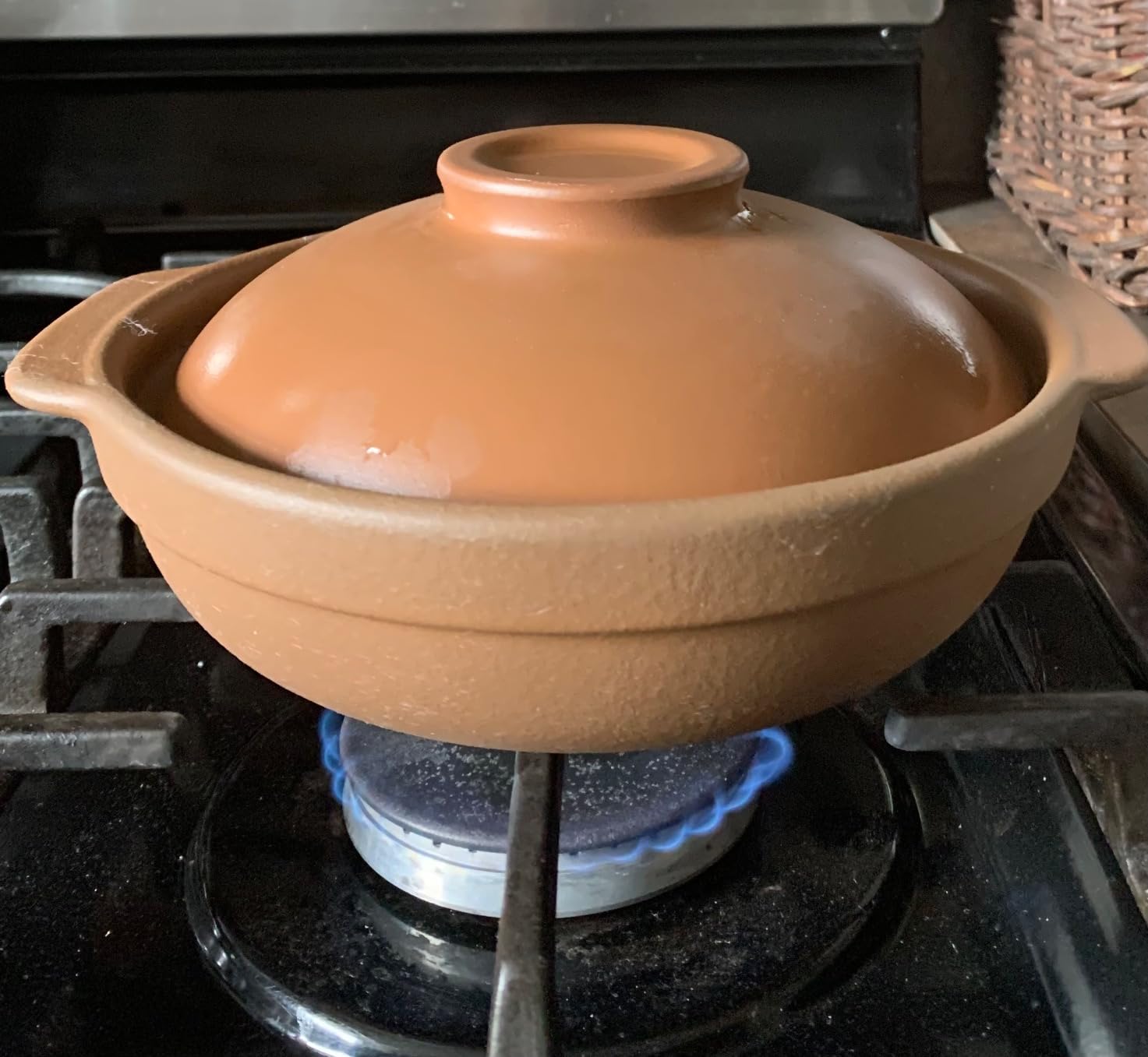 Unglazed Terracotta Ceramic Casserole Dish, Clay Pot, Earthen Pot Cookware with Lid for Dinner and Party, Stockpot for Rice Hot Pot, Stew, Bake and Serve Oven Safe-Heat Resistant (1.3QT/1.4L) customer photo 2