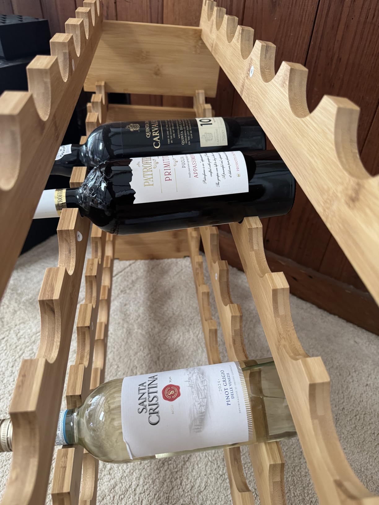 Amazon Basics Stackable Natural Bamboo Wine Rack, 36 Bottle Capacity, Easy to Assemble customer photo 1