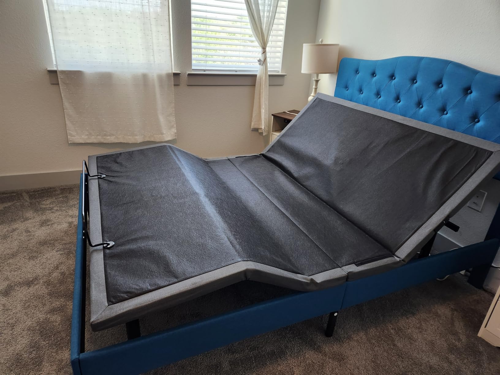 Amada Queen Adjustable Bed Frame with Massage and Zero Gravity | Head and foot incline for reading and TV, 4 USB charging ports, under-bed nightlight, 4 height options, quiet motor operation customer photo 1