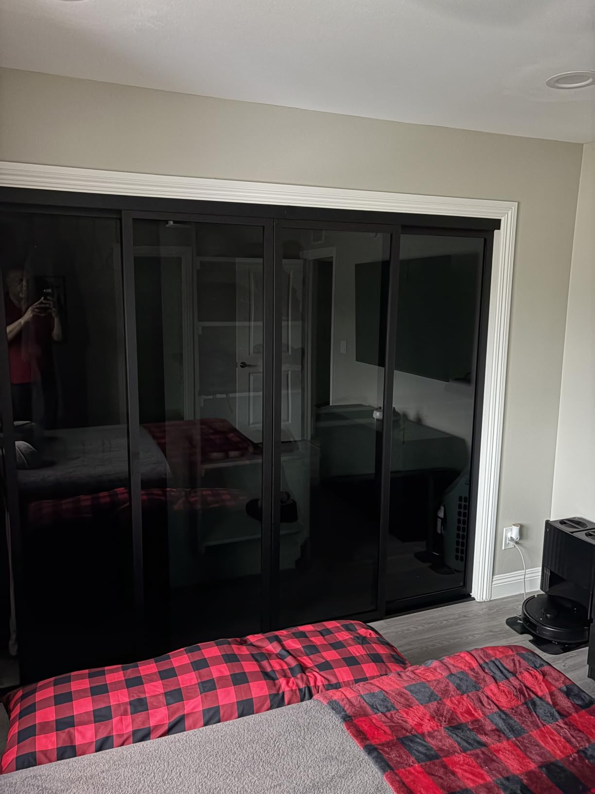 Door55 4 Panel Glass Sliding Closet Door with Aluminum Frame, Silent Glide Technology, Bedroom Closet Doors (Clear Glass, 120x80) customer photo 2