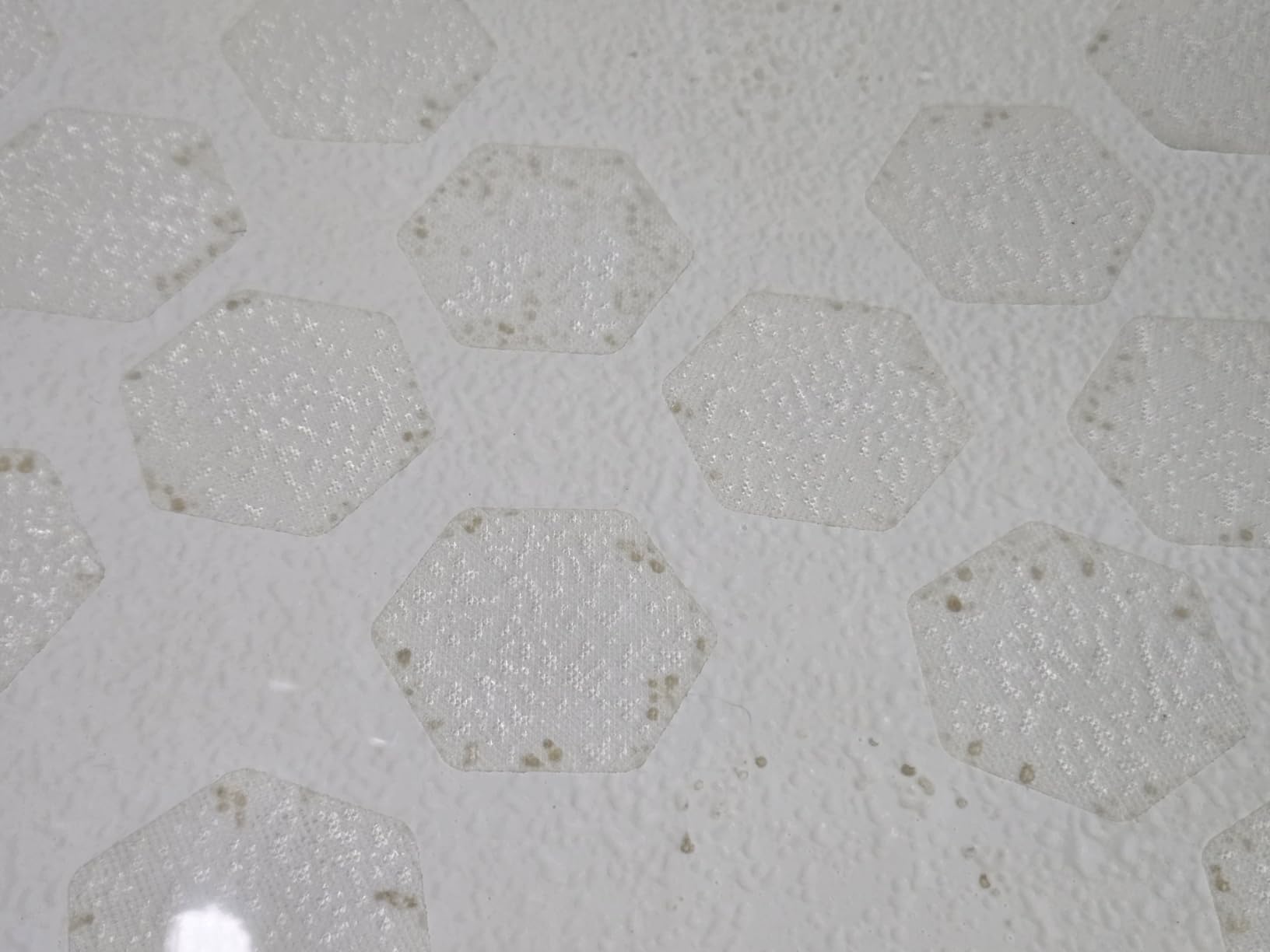 Clear Bloom Anti-Slip Shower Stickers, Non-Slip Bathtub Floor Grip, 24 Pack | Original Hex Design, Micro-Pyramid Texture | Scraper Tool Included for Easy Application | 3.25
