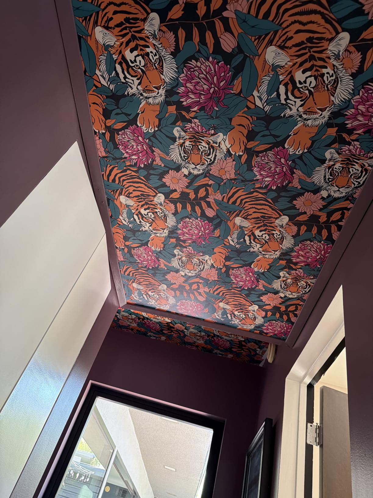 BOKEBEVE Floral Wallpaper Peel and Stick Boho Teal Blue 17.5 x 393.5In | Extra Long Removable Renter Friendly Vibrant Watercolor Wall Paper for Bedroom Bathroom Living Room Feature Accent Wall customer photo 2